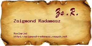 Zsigmond Radamesz névjegykártya